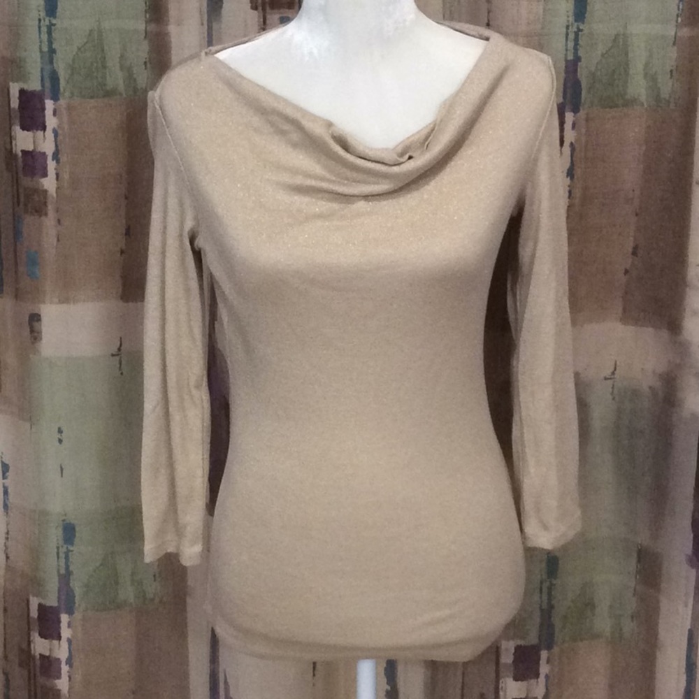 New INC gold shimmer top